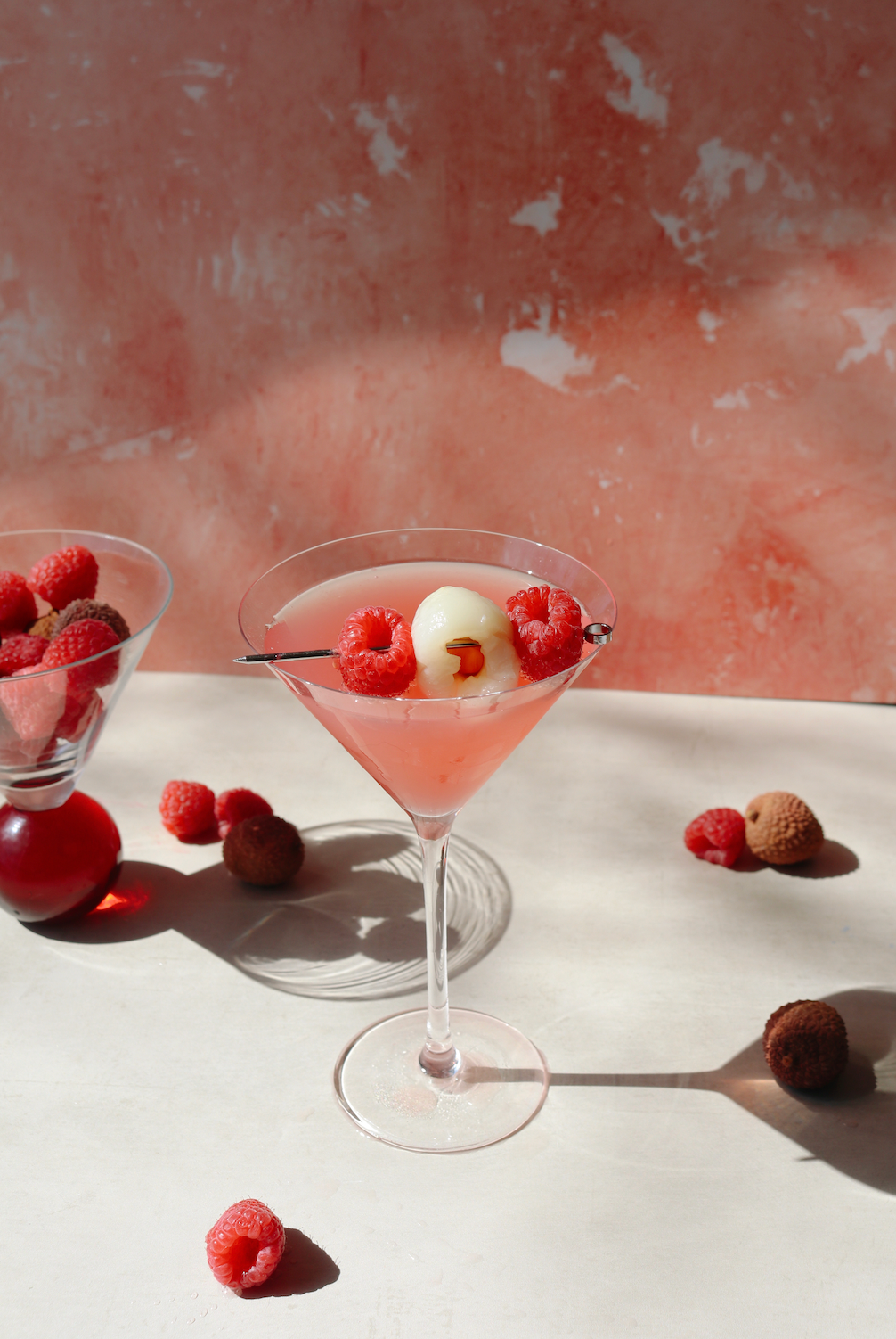 Easy Raspberry Lychee Martini Mocktail