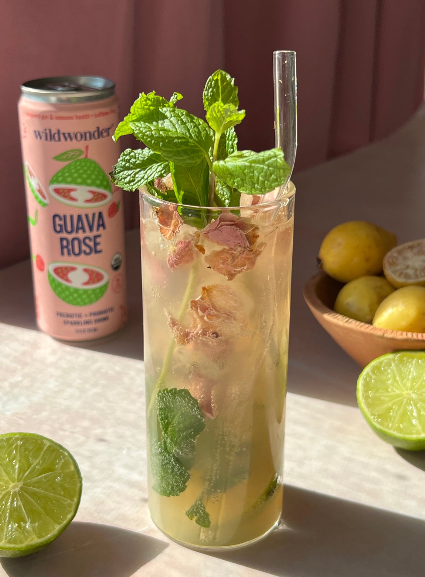 Guava Rose Mojito Mocktail