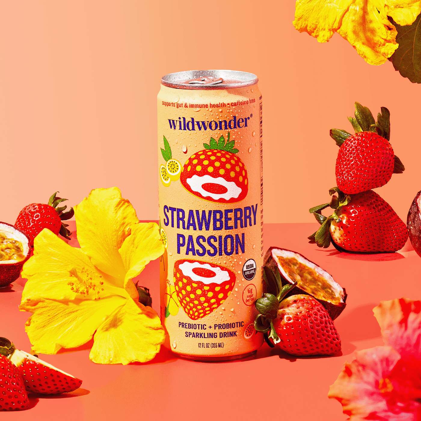 Strawberry Passion Prebiotic Probiotic Sparkling Drink – wildwonder Strawberry Passion Prebiotic Probiotic Sparkling Drink – wildwonder