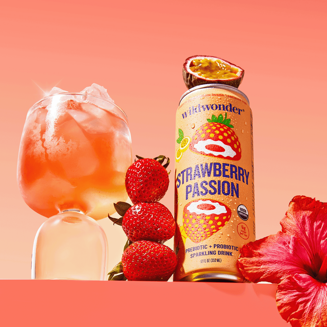 Strawberry Passion Prebiotic Probiotic Sparkling Drink – wildwonder Strawberry Passion Prebiotic Probiotic Sparkling Drink – wildwonder